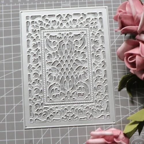 Rectangle Window Grille Background Cutting Dies Template DIY Scrapbook Metal Cut Die Paper Card Embossing Stencil Frame