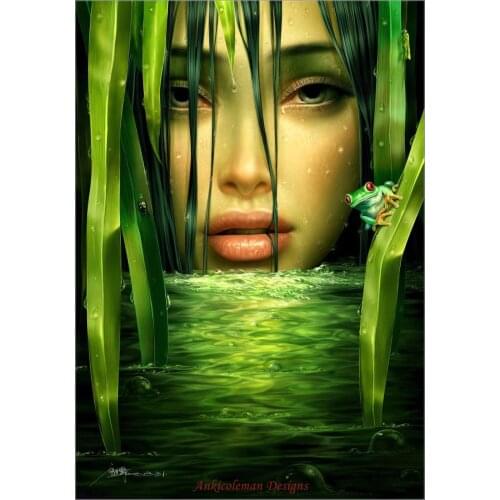 Needlework for embroidery DIY Craft DMC High Quality - Counted Cross Stitch Kits 14 ct Oil Painting - Beauty with a frog