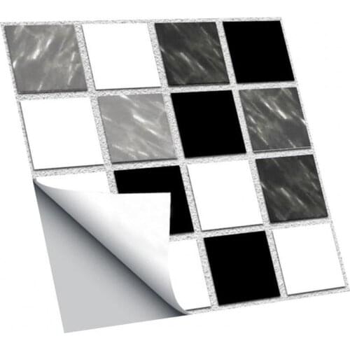 60% Hot Sale 10Pcs/Set Waterproof Tile Sticker Strong Stickness PVC 3D DIY Self-adhesive Wall Decal for Home Decoration