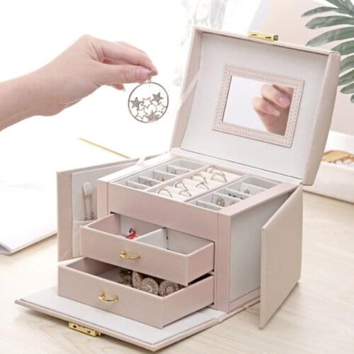 Jewelry Casket High Capacity Jewelry Box Multifunction Makeup Storage Makeup Organizer Beauty Travel Box Jewelry Organizer