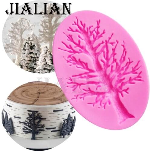 Branches Cake Border Silicone Molds Tree Cupcake Fondant Cake Decorating Tools Chocolate Gumpaste Candy DIY T-0956