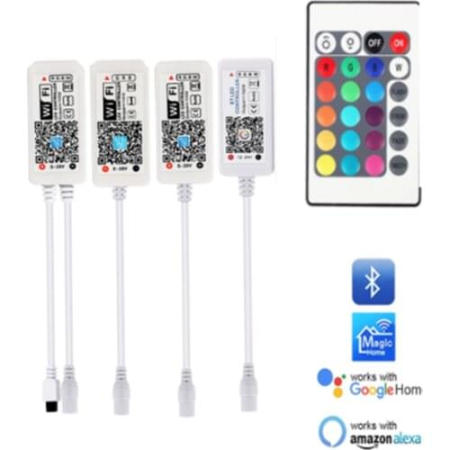 SZRZGT5V 12V 24V LED Strip Bluetooth -compatible / WIFI RGB / RGBW Controller Android IOS APP Alexa Google Magic Home IR Control
