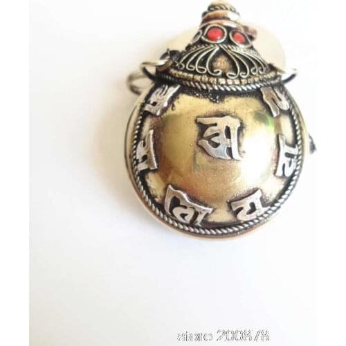 BYH039 Tibetan Snuff Bottle Tibet Mantras Amulet Round Snuff Bottles Nepal vintage hand jewelry pendant
