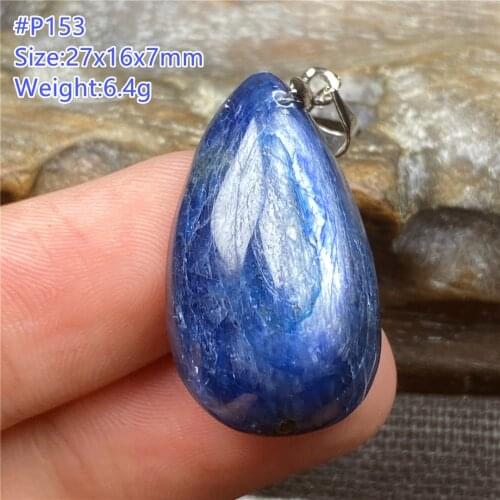 Top Natural Blue Kyanite Crystal Pendant Jewelry For Woman Lady Man Beads Cat Eye Luck Healing Silver Water Drop Stone AAAAA