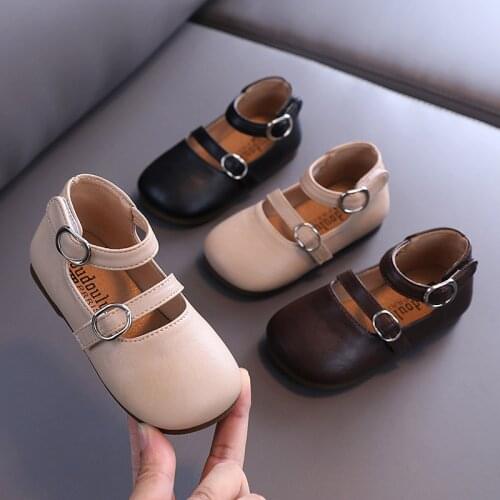 Autumn spring new Korean version of girl Princess single girl small leather shoes antiskid Soft Sole Baby walking shoes