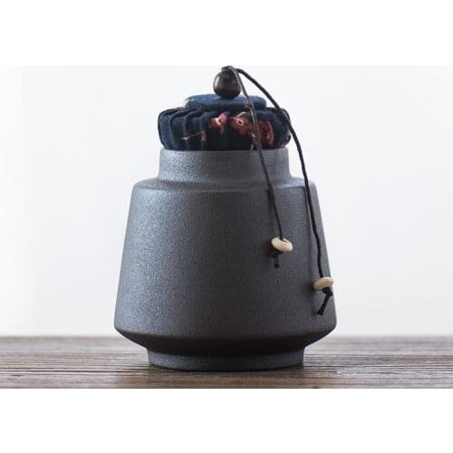 Vintage Rust Glaze Tea Storage Jar Ceramic Coarse Pottery Seal Caddy Tea Ceremony Accessories Teaware Container Nuts Cans Tanks