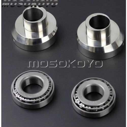 3 Degree Raked 7/8" Stem Motorbike Chrome Front Fork Cup Bearing Neck Stem for Harley Chopper Sportster Cafe Racer XL XLCH