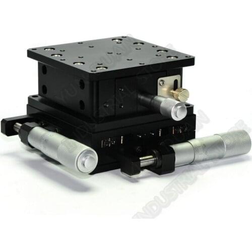XYZ 3 Axis 90*90mm Trimming Station Manual Displacement Platform Cross Roller Guide Way Linear Stage Sliding Table LD90-LM
