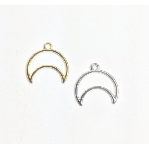 Eruifa 20pcs 20*16mm Beautiful Hollow Moon Head Zinc alloy Jewelry DIY Charms Pendant Necklace,Eearrings 2 Colors