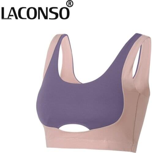 LACONSO Womens Sports Bra For Yoga Running Gym Gathering Top Female Tank Outfit Fitness Vest Beautiful Back Shockproof 2021 New