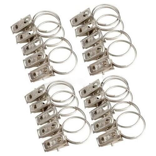 10pcs/Set Stainless Steel Curtain Rod Clips High Qaulity Tiebacks for Curtains Mini Strong Window Shower Curtain Rings Clips