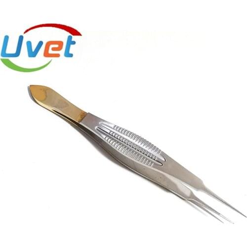 Uvet 10pcs Double eyelid tool plastic forceps 10.5cm ophthalmic surgery fat forceps with hook