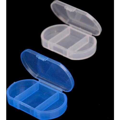 2 Grids Portable Mini Pill Cases Plastic Medicine Storage Pill Box Travel Organizer Foldable Box Tablet Sorter Containers