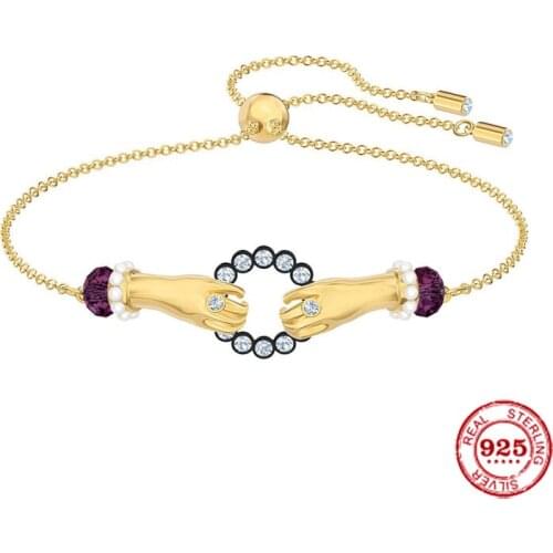 2020 Fashion Charms 925 Sterling Silver Luxury Jewelry Gift For Female Yellow Silver Hands Shape And Multiple Color Bracelets