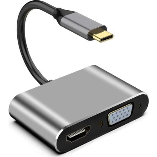 4 In 1 Usb C Mac 3.1 Converter Adapter 8W Type C To HDMI-compatible /USB 3.0/Type-C Aluminum For Apple Macbook Adapter