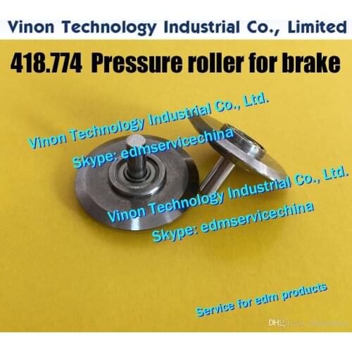 418.774.6 edm Pressure roller for brake and wire 0.25-0.33mm A321 (tungsten steel), edm Pressure Wheel complete 418.774 for Agie