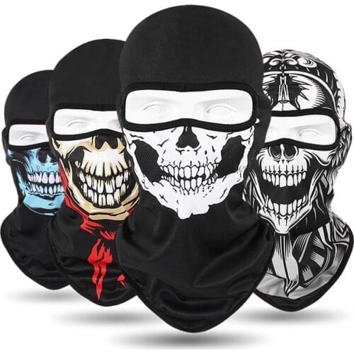 Skull Print Bandana Balaclava Full Face Mask Scarf Outdoor Fishing Hunting Hiking Cycling Neck Gaiter Face Cover Shield