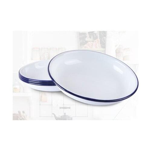 White enamel plate, retro enamel plate, enamel soup plate, vegetable plate, fruit plate. 2 pieces / 1 bag