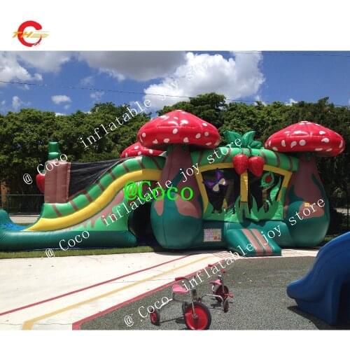 Free ship to sea port, kids cheap Inflatable Bouncer Jumping Bounce House, mushroom Bouncy Castle slide combo