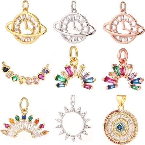 Sun Pendant Charms for Jewelry Making Bulk Charm Rainbow Designer Jewelry Charms for Diy Earrings Necklace Bracelet Copper