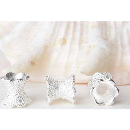 Solid 925 sterling silver beads,spacer charm bead with 1.7mm hole jewelry diy components accessories