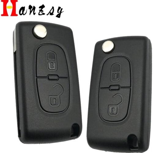 2 buttons Flip Folding key shell Case For Peugeot 307 408 206 308 3008 Citroen C2 C3 C4 Remote key VA2/HU83 Blade CE0536/CE0523