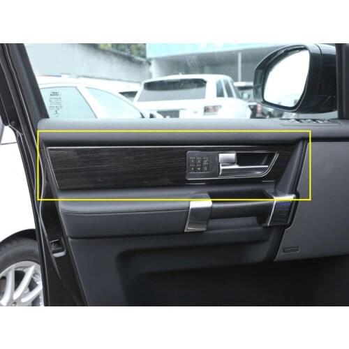 For Land Rover Discovery 4 LR4 Interior Door Handle Panel Cover Trim ABS Black Wood Grain Newest 4pcs/set