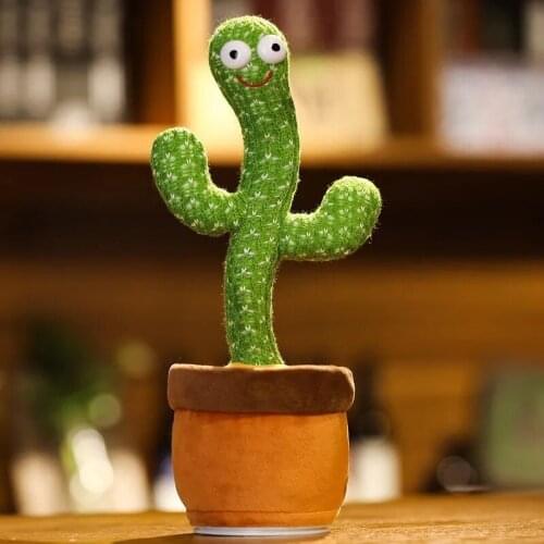 Electronic Shake Dancing Cactus Toy Singing Songs Cactus Plush Doll Cute Cactus Stuffed Dolls Kids Gifts