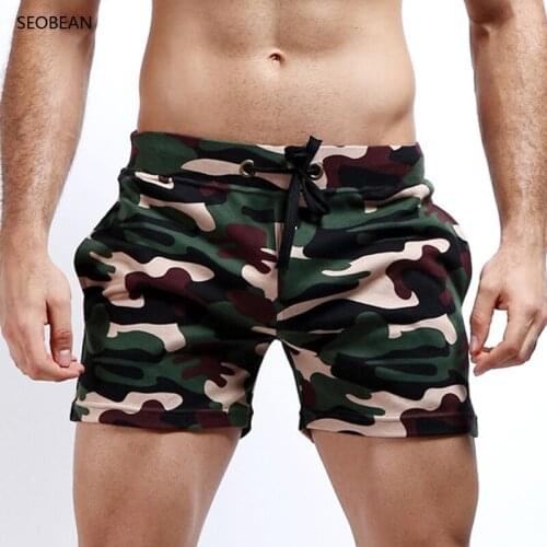 SEOBEAN Camouflage Cotton Leisure Home Wear & Men Swimwear Swimsuit Short Mens Swim Trunk Men Briefs Sport Sexy Sunga Masculina