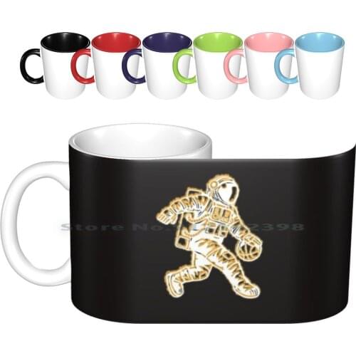 Space Travel Ceramic Mugs Coffee Cups Milk Tea Mug Astronomy Space Astronaut Solar System Sky Galaxy Moon Basketball Leap Hover