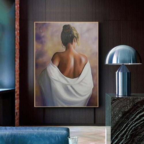 Classical Beautiful Nude Girl Oil Painting Canvas Prints Wall Art Pictures for Living Room Home Decor (No Frame)