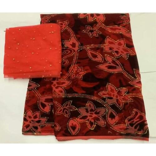 Hot Selling High Quality Fashion Printed Silk Velvet Fabric 5 Yards And 2 Yards Of Tulle Chiffon Fabric! LXF6245