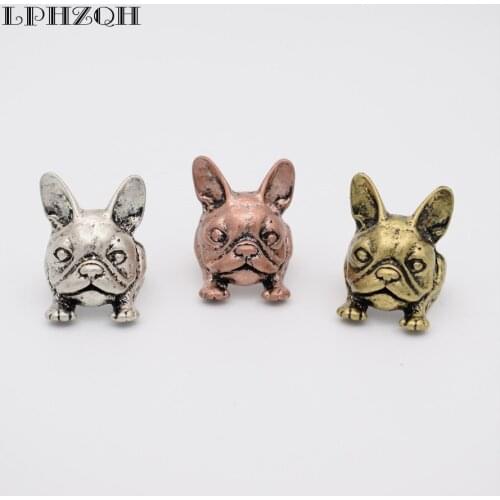 LPHZQH Fashion Vintage Adjustable Animal Ring Cute Retro French Bulldog Ring For Women Men Gift Jewellery Gift Antique
