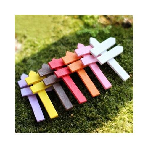 1 Piece Miniature Wood Fence Signpost Craft Garden Toy Ornament Plant Pot Micro Landscape Bonsai DIY Dollhouse Accessories Fairy