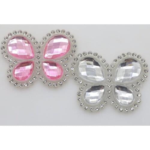 New 10pc Butterfly Design Hot Fix Motif Rhinestone Iron On Crystal Patch 2017 Women Wedding Dress Kids Clothes DIY T Shirt/patch