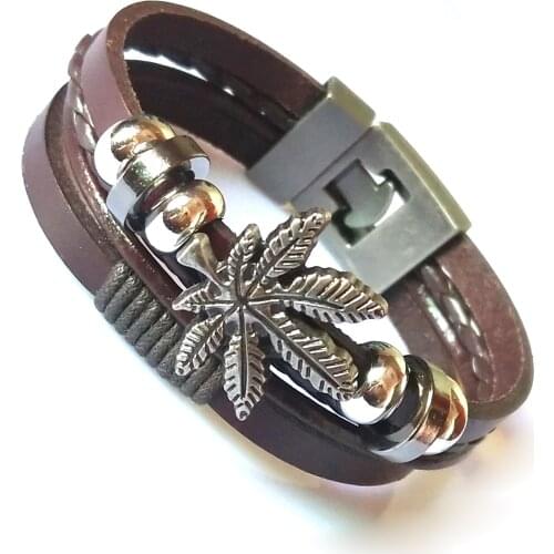 New 2021 Vintage Mens Leather Bracelet Black/Brown Casual Charm Multilayer Braided Women Width Bracelet Pulseira Masculina