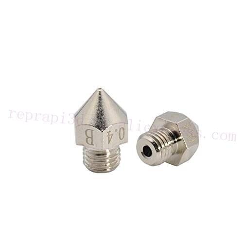 2pcs Upgrade Plated Wear Resistant Brass 0.4mm Nozzle M6x0.75mm Threads Only for Creality CR-10S Pro/CR-10 MAX Original Hotend