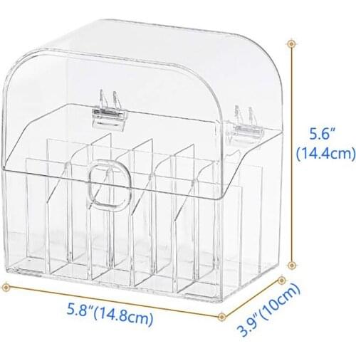 Lipstick Organizer Holder Lipsticks Storage Box Display Case Nail Polish Storage Box With 15 Square Compartments For Different C