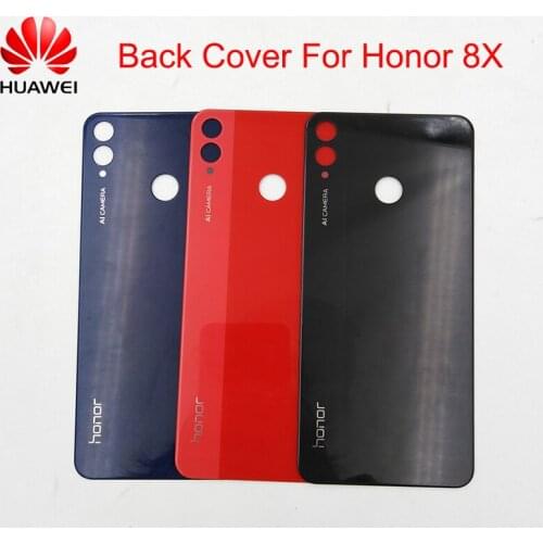 Original Honor 8X Battery Cover Rear Glass Door Housing Case Back Panel Part For HUAWEI Honor 8X Battery Cover +Adhesive Sticker