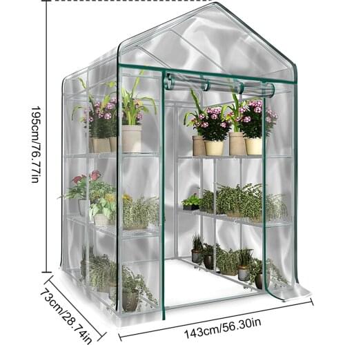 Garden Greenhouse Cover Plants Keep Warm Sun Room Garden Cover Transparent Greenhouse Cover 3 Tier Growhouse Cover 143x73x195cm