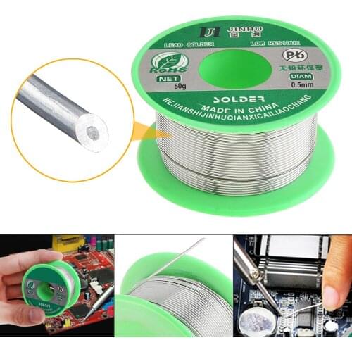50g 0.5mm 0.6mm 0.8mm Lead-free Rosin Core Solder Wire with Flux and Low Melting Point for Electric Soldering Iron