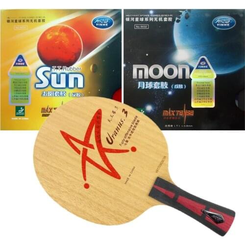 Pro Table Tennis PingPong Combo Racket Galaxy YINHE Uranus.3 U-3 U3 U.3 with Sun and Moon Factory Tuned Long Shakehand-FL