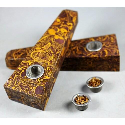 Drop shipping wholesale Natural Yellow Jasper Stone tobacco stone pipe crystal bardian smoking pipe for sale