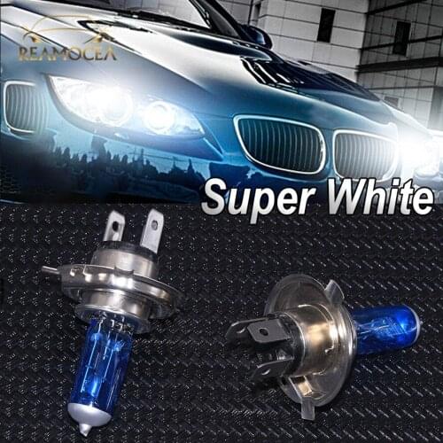 Reamocea 2x H4 12V 100/90W Super White Bright Auto Car Xenon Halogen Lamp Auto Front Headlight Head Light Bulb Work Lights Bulb