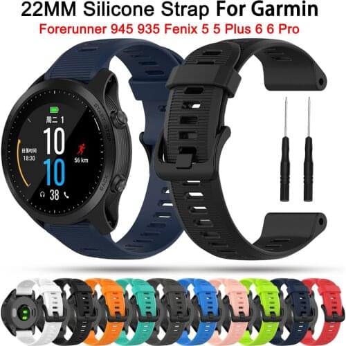 22mm Watch Strap Bands For Garmin Fenix 5/5 Plus Wrist Strap For Fenix 6/6 Pro Forerunner 935 945 Silicone Bracelet Accessories