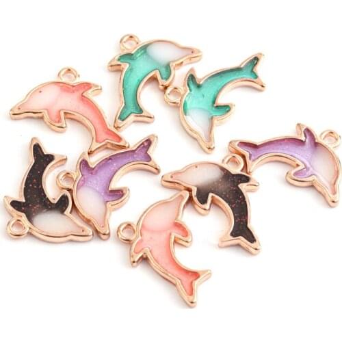 Xinyao 10pcs/Lot Woman Cute Dolphin Pendant Lively Fountain Pendant For DIY Bracelet Necklace Craft