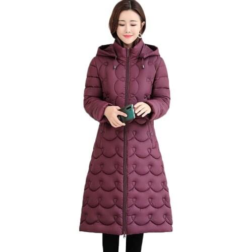 New Autumn Winter Women Parkas 2021 Fashion Down Cotton Hooded Jacket Warm Thicken Long Coat Loose Plus Size Female Outerwear
