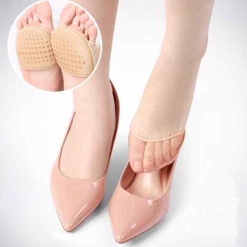 Women Socks Sponge Anti-slip Non Slip Pad Open Toe Heelless Insole Liner Sock Invisible Forefoot Cushion Foot Pad Cotton Socks