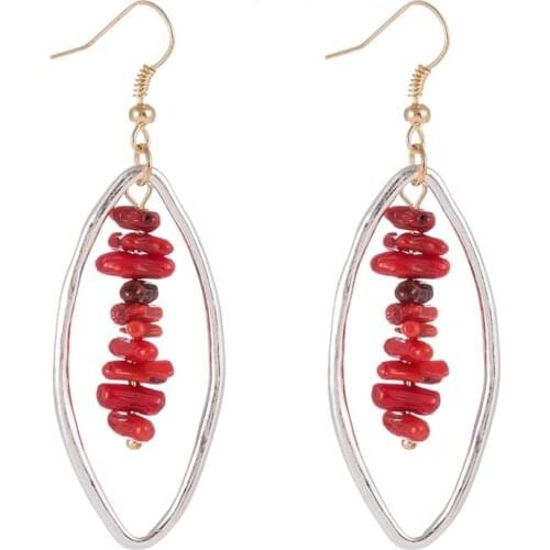 Women Earrings Coral Stone Accessories for Women Girls Jewelry Fashion and Valentine Birthday Party Gift
