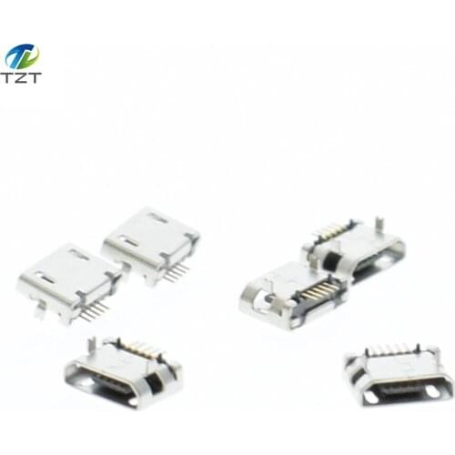 100pcs Micro USB 5P,5-pin Micro USB Jack,5Pins Micro USB Connector Tail Charging socket DIP